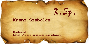Kranz Szabolcs névjegykártya