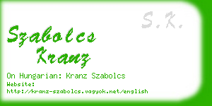 szabolcs kranz business card